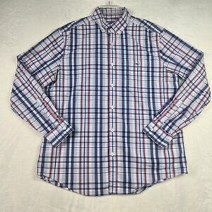 Vineyard Vine's Mens Blue Pink Classic Fit‎ Tucker Shirt Large Plaid Long Sleeve